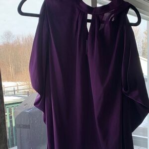 Women's Purple Cold-Shoulder Blouse